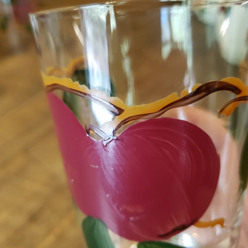 Franciscan Apple Tumbler Set of 6 Six Glasses Vintage Anchor Hocking Glassware - Picture 3 of 11